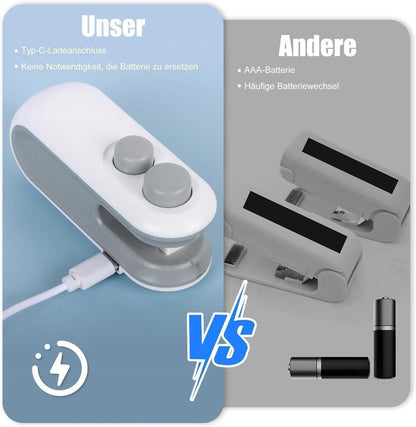 Portable Mini Sealing Machine 2 in 1 [Cutting and Sealing] With USB Rechargeable and Magnetic Base.