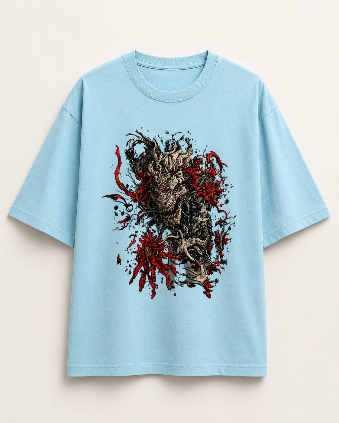 Dragon Oversized T-Shirt – Red & Black Streetwear